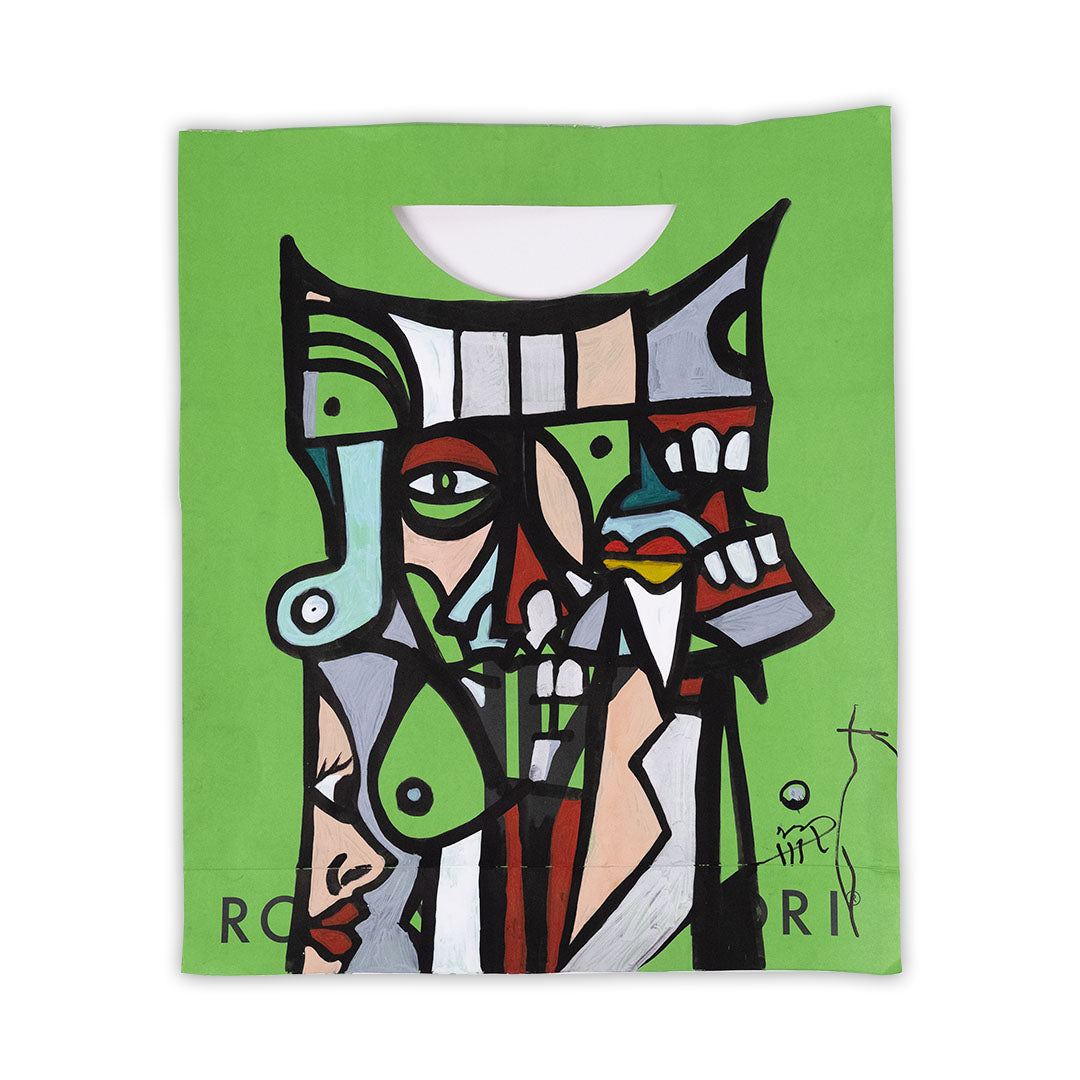 Portrait on a Shopping Bag