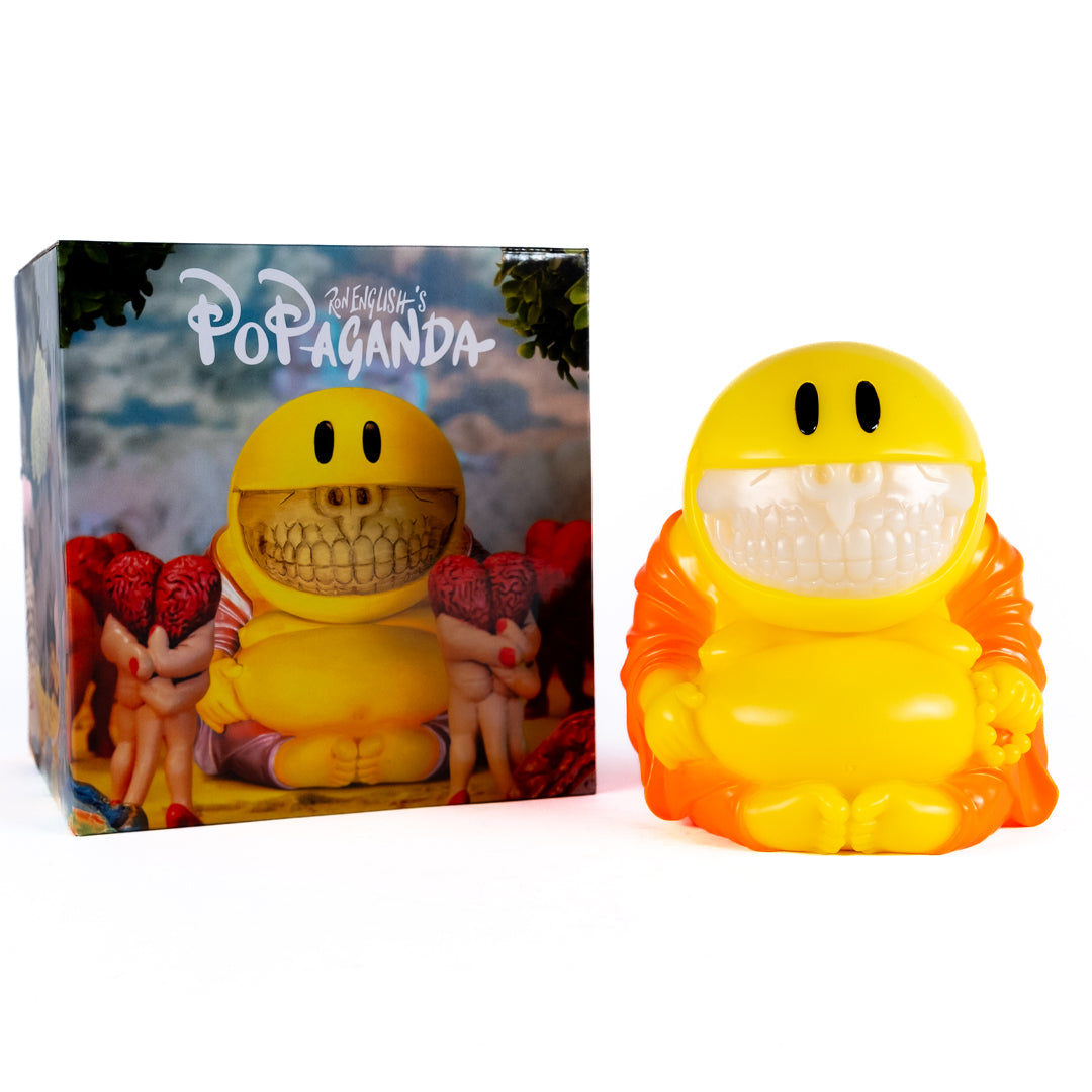 MINDstyle x Popaganda Ron English Mad Happy Monk Grin Black Light Magic - Orange 8" Vinyl Figure