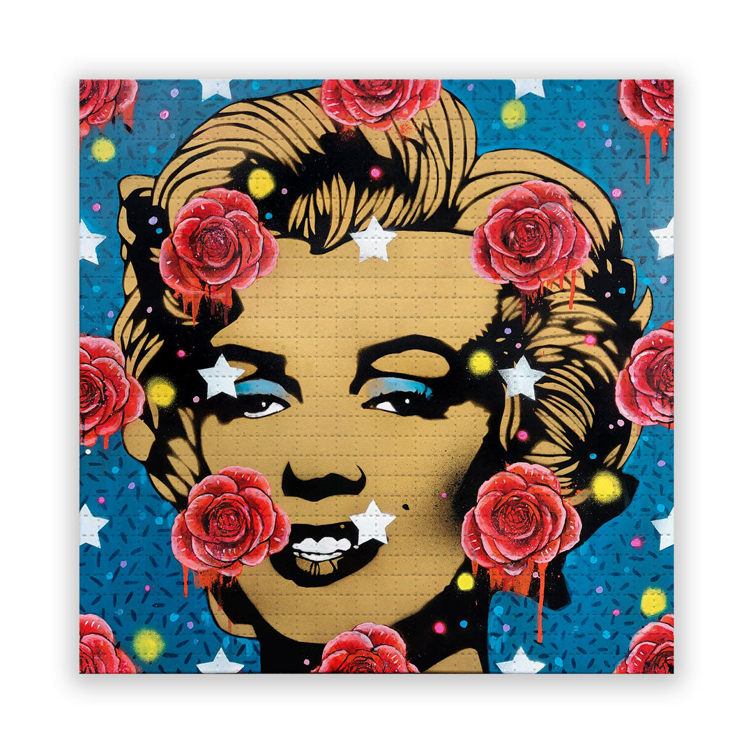 Marilyn Golden Icon, Red White And Blue