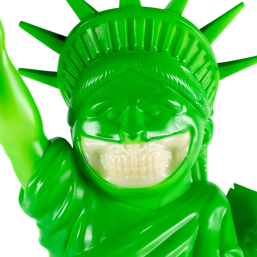 MINDstyle x Popaganda Ron English Liberty Grin Green Blacklight 22" Vinyl Figure