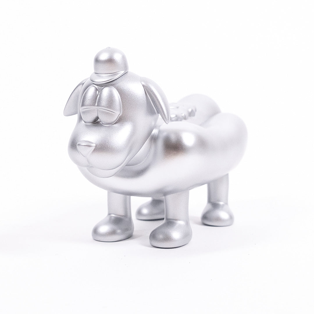 Sheefy Coney Dog Sculpture - Silver